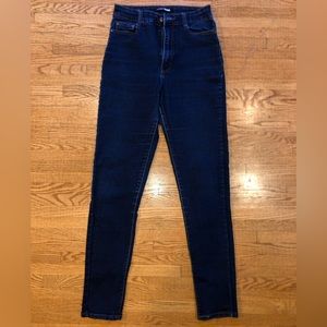 High-Waisted Dark Blue Jeans